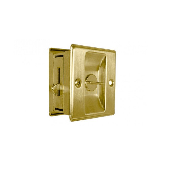 Cal-Royal SDL16-3 bright polished brass privacy pocket door lock