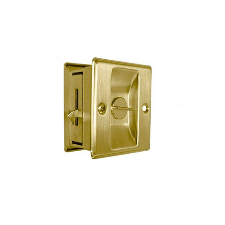 Cal-Royal SDL16-3 bright polished brass privacy pocket door lock