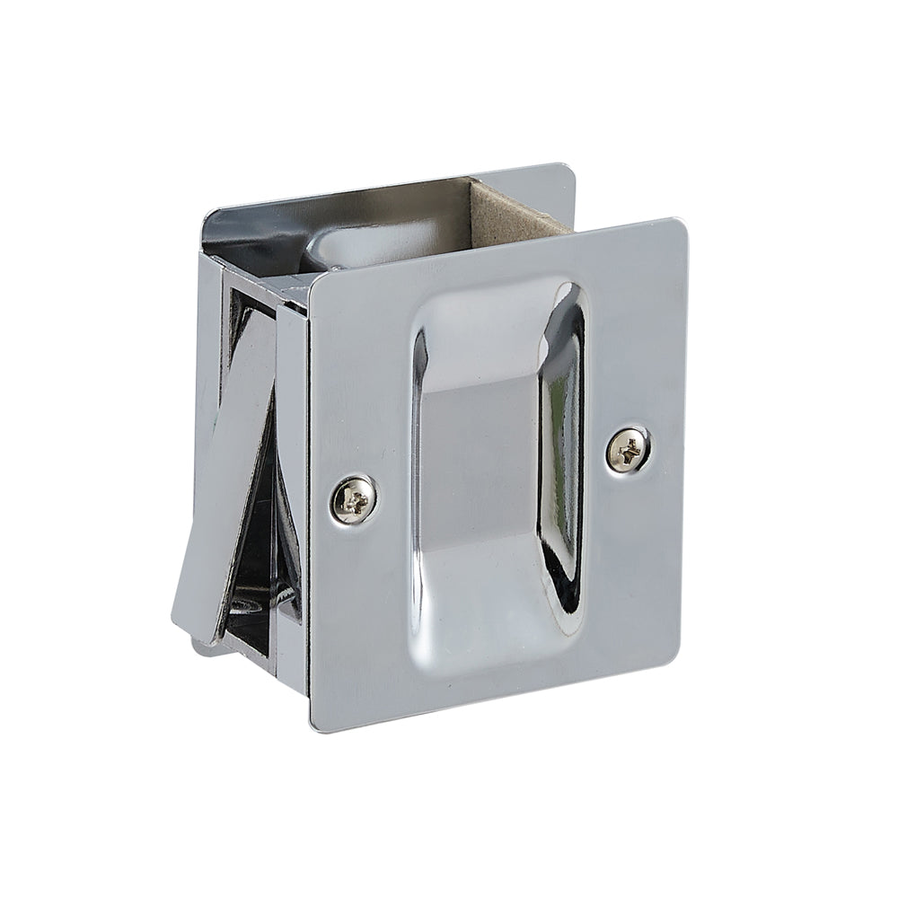 GEO GBH-SDPS 1-3/4" x 2-1/4" Passage Sliding Door Lock - Polished Chrome