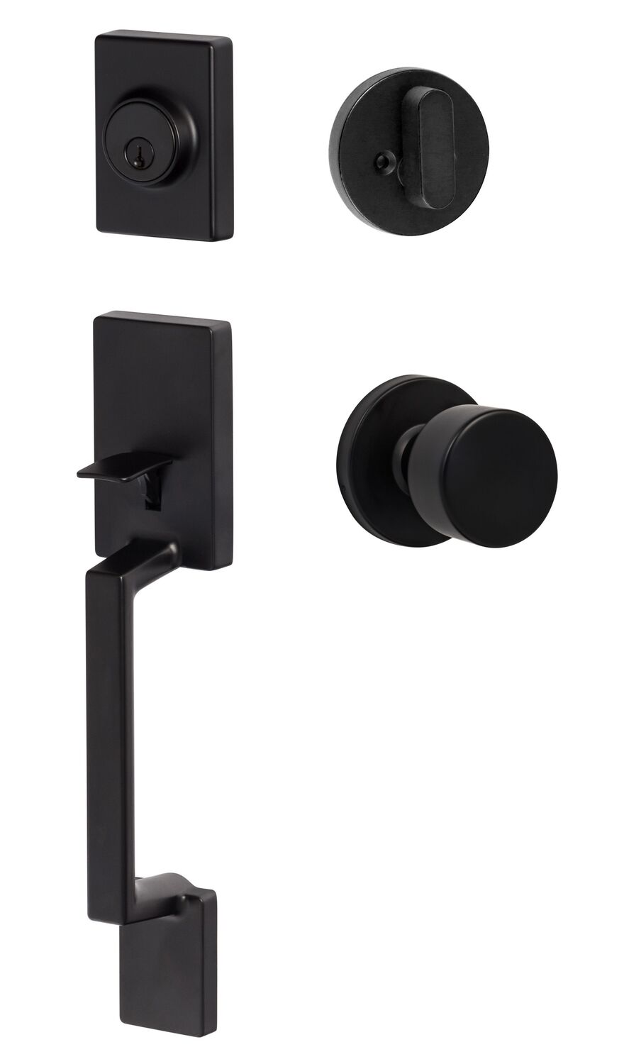 Sure-Loc SH507-R-BG-RD FBL flat black single cylinder handleset