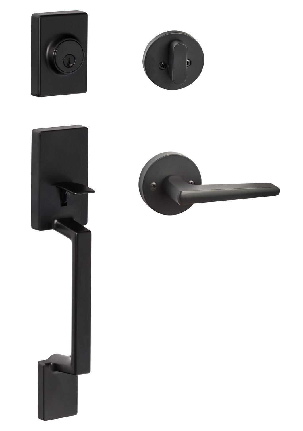 Sure-Loc SH507-R-BS-RD FBL flat black single cylinder handleset