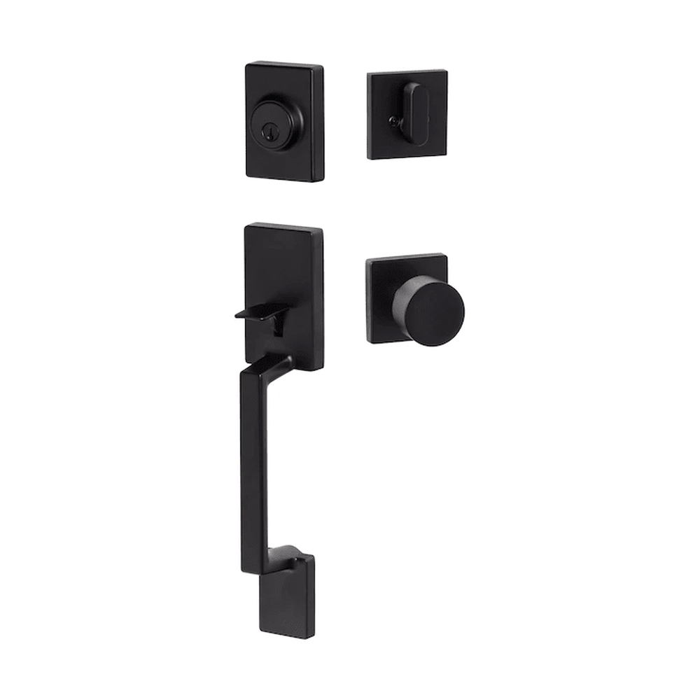 Sure-Loc SH507-S-BG-SQ FBL flat black single cylinder handleset