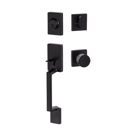 Sure-Loc SH507-S-BG-SQ FBL flat black single cylinder handleset
