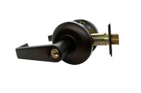 Cal-Royal SL00-10B-2-3/8 keyed entry keyed entry door lever in oil-rubbed bronze, additional view