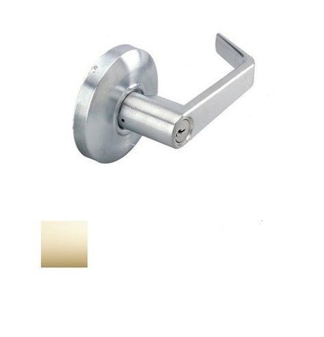 Cal-Royal SL00-3-2-3/8 keyed entry keyed entry door lever in polished brass, additional view