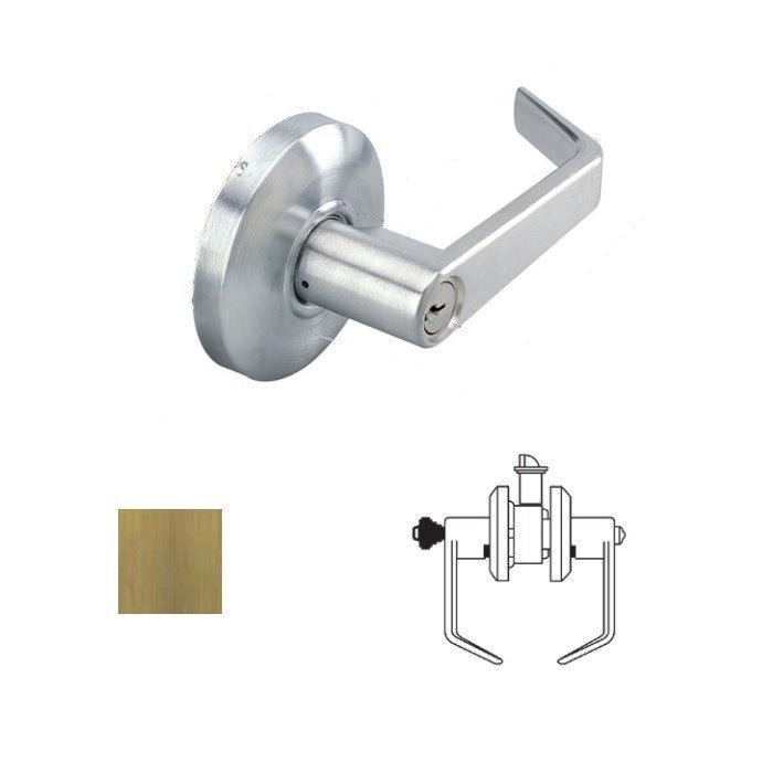 Cal-Royal SL00-5 antique brass keyed entry door lever