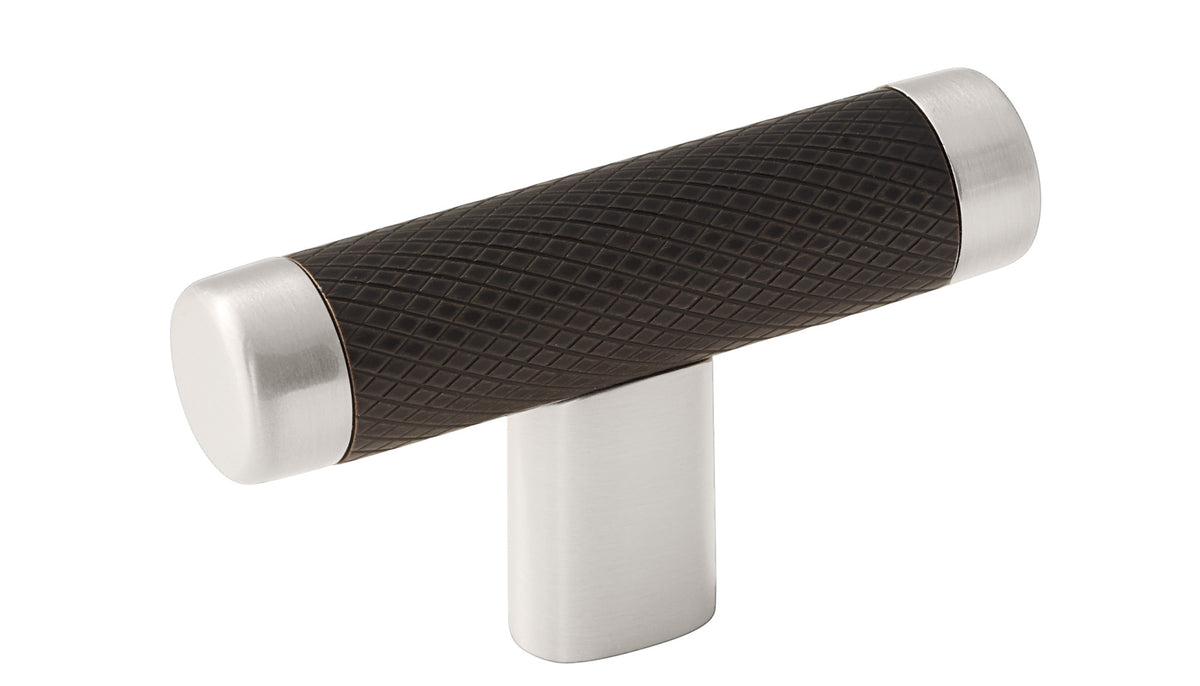 Amerock BP36556G10ORB Esquire 2-5/8 inch (67mm) Length Satin Nickel/Oil-Rubbed Bronze Cabinet Knob