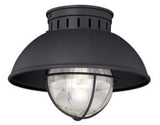Vaxcel T0142 10" Harwich Steel Outdoor Flush Mount Textured Black