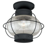 Vaxcel T0144 13" Chatham Steel Outdoor Semi-Flush Mount Textured Black