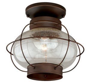 Vaxcel T0145 T0144 13" Chatham Steel Outdoor Semi-Flush Mount Burnished Bronze