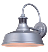 Vaxcel T0388 T038 12" Dorado Steel Dualux Outdoor Wall Light Satin Silver