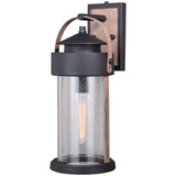 Vaxcel T0446 T0286 8" Cumberland Steel Outdoor Wall Light Textured Dark Bronze/Burnished Oak