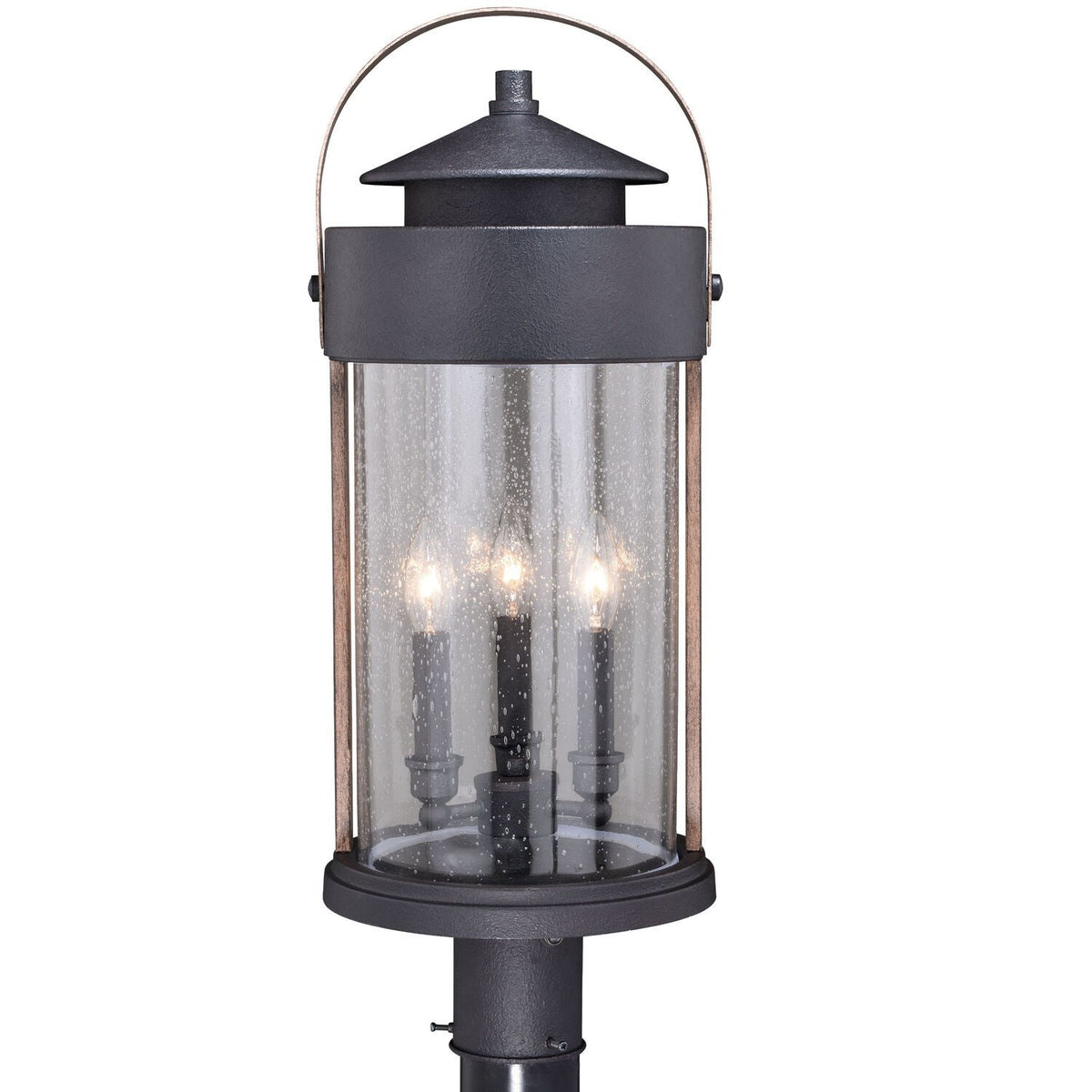 Vaxcel T0449 T0289 10" Cumberland Steel Outdoor Post Textured Dark Bronze/Burnished Oak