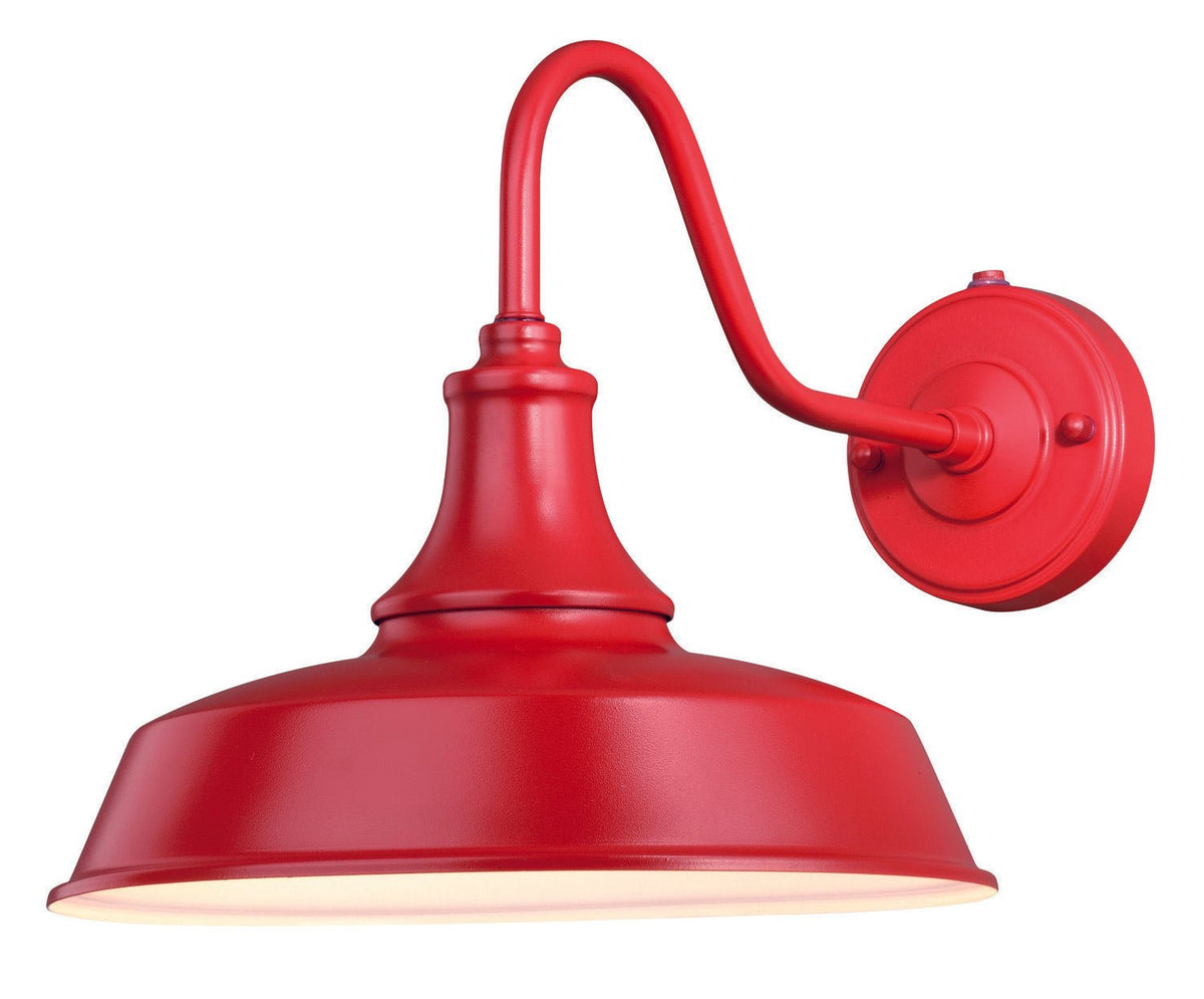 Vaxcel T0487 T0483 12" Dorado Steel Outdoor Wall Light Red
