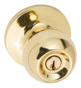 Sure-Loc TA107 3 polished brass keyed entry knob