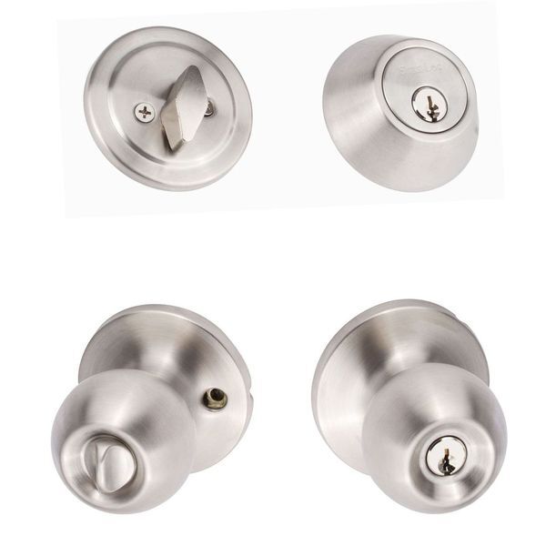 Sure-Loc Hardware TA107/DB201 32D TahoeÂ keyed entry knob and deadbolt in stainless steel, additional view