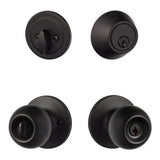 Sure-Loc TA107/DB201 FBL flat black keyed entry knob and deadbolt