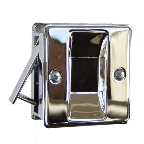 Orca Hardware TH-SQPK-V-15 privacy pocket door lock in satin nickel, additional view