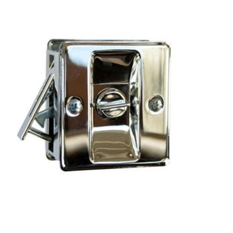 Orca Hardware TH-SQPK-V-26 privacy pocket door lock in polished chrome, additional view