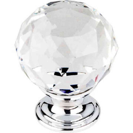 Top Knobs TK126PC polished chrome glass cabinet knob