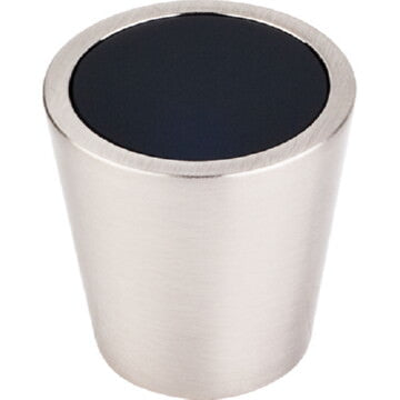 Top Knobs TK129 Black Crystal Center Cabinet Knob 1-1/16", front view