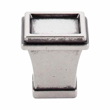 Top Knobs TK185PTA pewter antique square cabinet knob