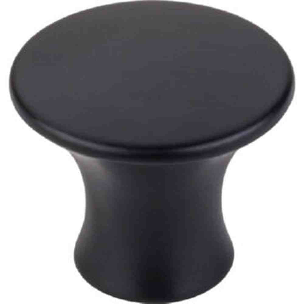 Top Knobs TK592BLK flat black round cabinet knob