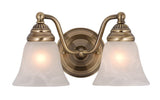 Vaxcel VL35122A VL35122 Standford Steel 2L Vanity Antique Brass