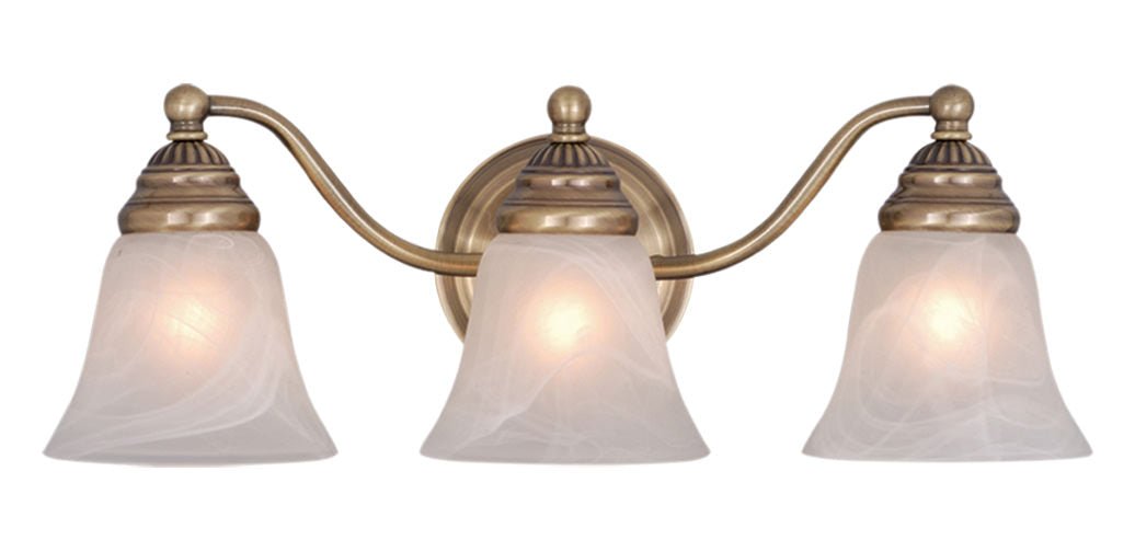 Vaxcel VL35123A VL35123 Standford Steel 3L Vanity Antique Brass