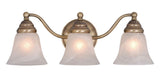 Vaxcel VL35123A VL35123 Standford Steel 3L Vanity Antique Brass