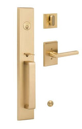 Sure-Loc VL507-LN SB satin brass handleset w/ logan lever interior trip