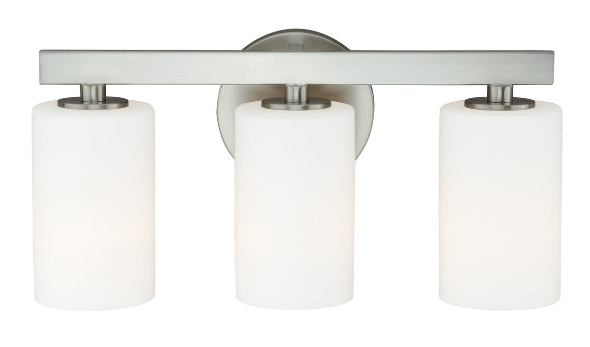 Vaxcel W0122 W012 Glendale Steel 3L Vanity Satin Nickel