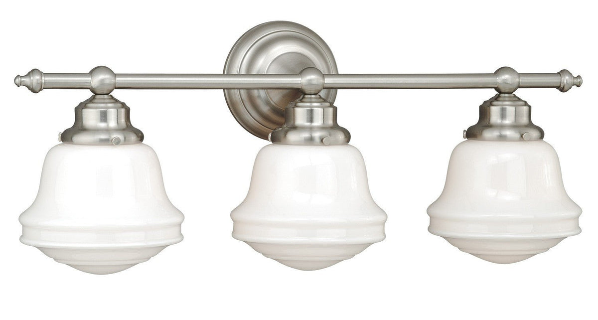 Vaxcel W0171 W017 Huntley Steel 3L Vanity Satin Nickel