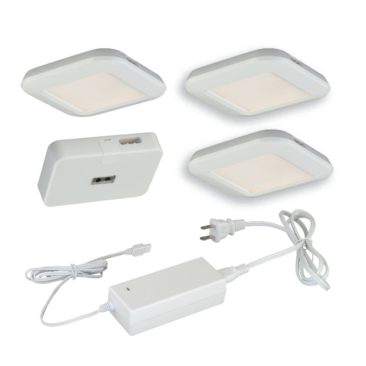 Vaxcel X0029 X002 Instalux Plastic Low Profile LED Under Cabinet Puck Light 3-pack Kit White