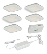 Vaxcel X0030 X003 Instalux Plastic Low Profile LED Under Cabinet Puck Light 5-pack Kit White