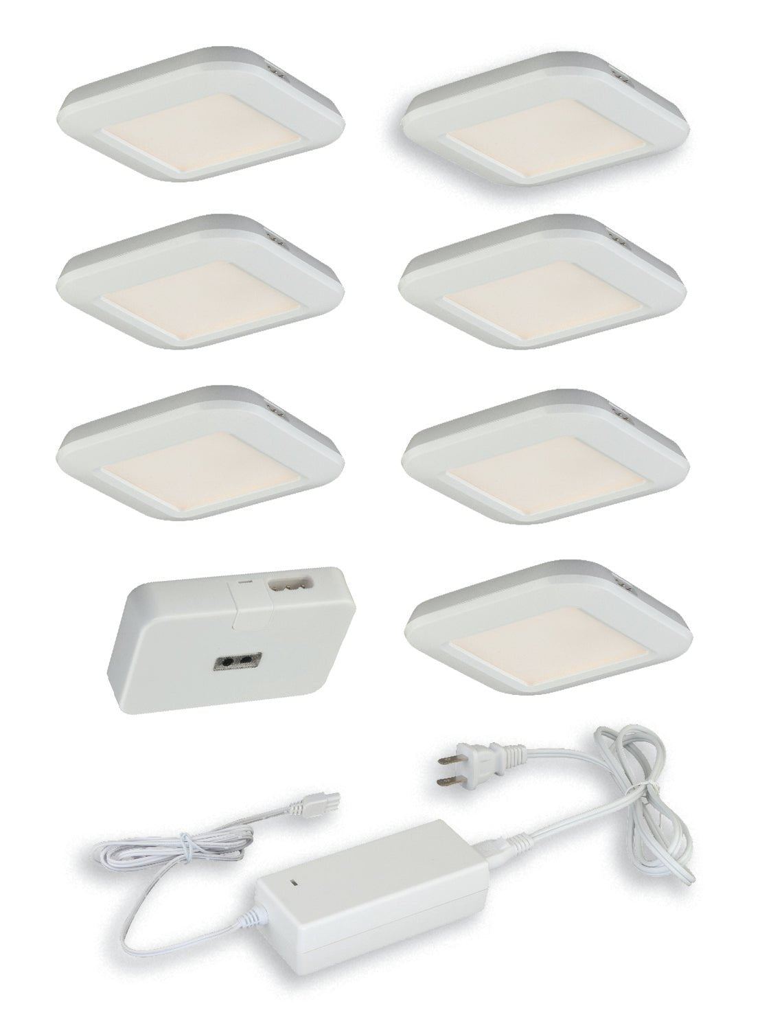 Vaxcel X0031 Instalux Plastic Low Profile LED Under Cabinet Puck Light 7-pack Kit White