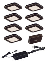 Vaxcel X0034 X0031 Instalux Plastic Low Profile LED Under Cabinet Puck Light 7-pack Kit Bronze