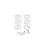 Vaxcel X0058 Instalux Plastic Dual Mount LED Under Cabinet Puck Light 5-pack Kit White