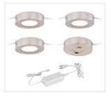 Vaxcel X0081 X0057 Instalux Plastic Dual Mount LED Under Cabinet Puck Light 3-pack Kit Satin Nickel