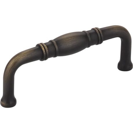 Jeffrey Alexander Z290-3-ABSB Durham cabinet drawer pull in polished brass, additional view