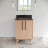 Jeffrey Alexander Dashwood Natural Oak Single Sink Bathroom Vanity with Blue Limestone Top - Single-Hole Faucet Top - VKITDAS24NOLSR