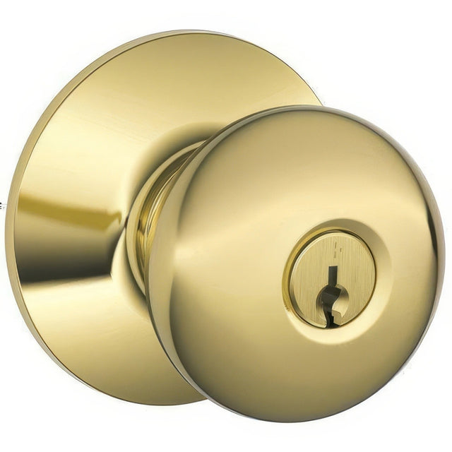 Schlage A53PPLY605LEV A53PD-PLY-LEV Plymouth Keyed Entry Door Knob Polished Brass