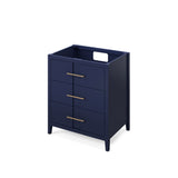 Jeffrey Alexander Katara 30" Hale Blue Single Sink Bathroom Vanity with Calacatta Vienna Quartz Top - 8 in. Widespread Faucet Top product image 3
