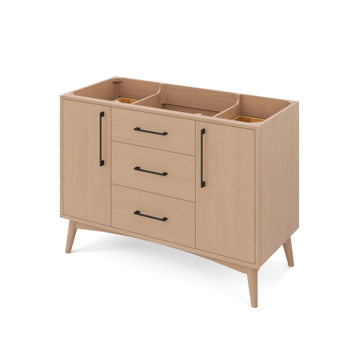 Jeffrey Alexander Dashwood Natural Oak Single Sink Bathroom Vanity with Blue Limestone Top - 8 in. Widespread Faucet Top - VKITDAS48NOLSR product image 2