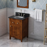 Jeffrey Alexander Chatham 24" Chocolate Single Sink Bathroom Vanity with Black Granite Top - 8 in. Widespread Faucet Top product image 2