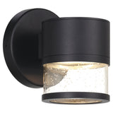 Access Lighting 23030LEDDMG-BL/SDG Ari Clear Ribbed Black Seeded Glass