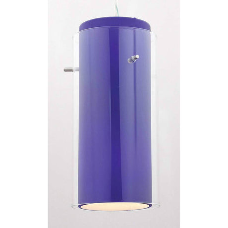 Access Lighting 23133-BS/CLCB Glass Pendant Shade Brushed Steel / Clear Outer / Cobalt Inner