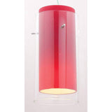 Access Lighting 23133-BS/CLRD Glass Pendant Shade Brushed Steel / Clear / Red
