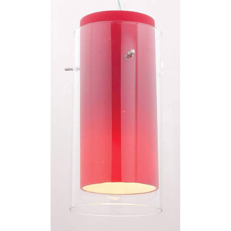 Access Lighting 23133-BS/CLRD Glass Pendant Shade Brushed Steel / Clear / Red