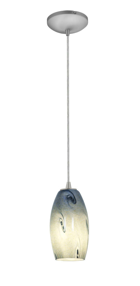Access Lighting 28011-1C-BS/BLUSKY brushed steel / blue sky glass pendant light